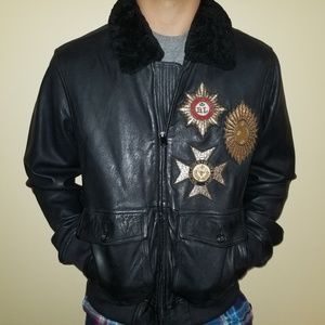 Denim & Supply Ralph Lauren Leather Bomber Jacket